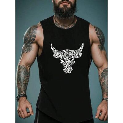 Trendy Bull Graphic Tank Tops For Men Summer Fashion Streetwear 3D Printed Gym Vest Cool Breathable Oversized Sports Tees Tops