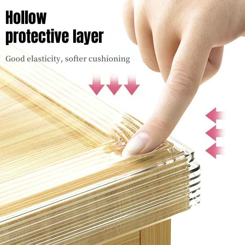 1PC 2m/78.74in Transparent Anti-collision Strip Table Edge Protection Strip Furniture Corner Protection Bumper Tape