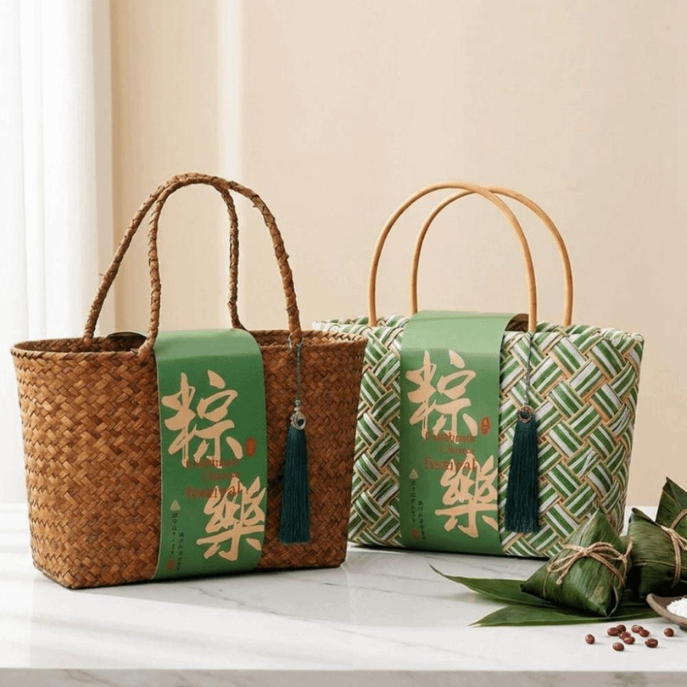 Portable Bamboo Zongzi Packaging Box Chinese Style Handheld Gift Packaging Handbag Eco-friendly Gift Box Bridesmaid