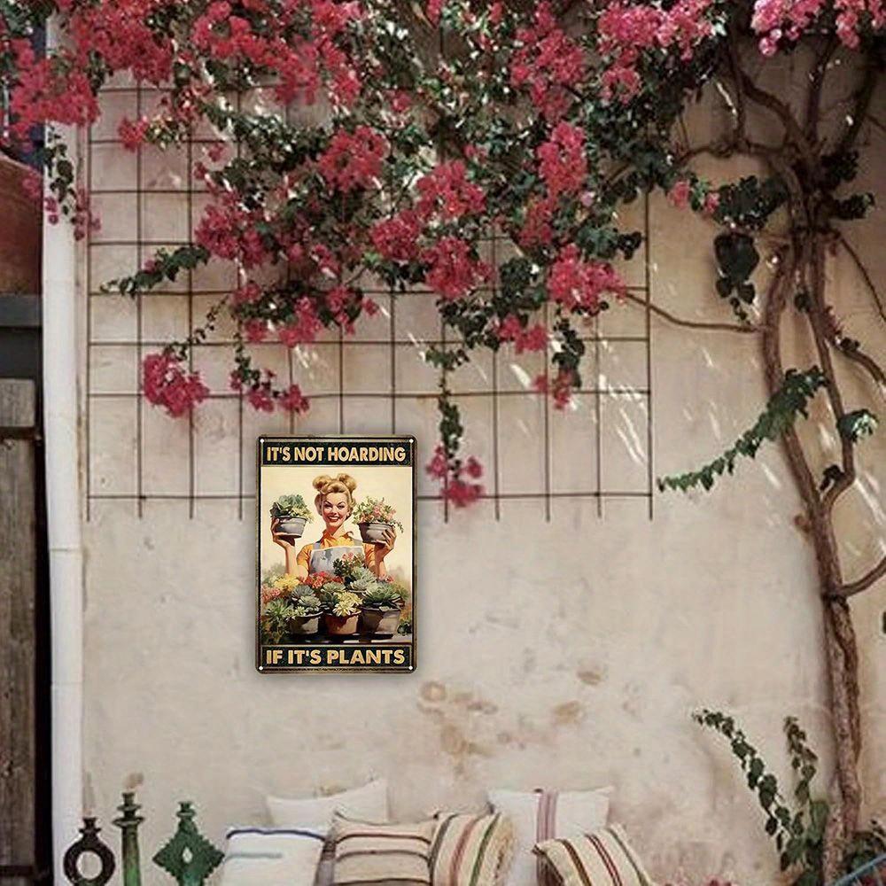 Garden Signs for Outside Funny Garden Signs Outside Garden Decor Women Plant Lover Gifts It's Not Hoarding If It's Plants 8x12in