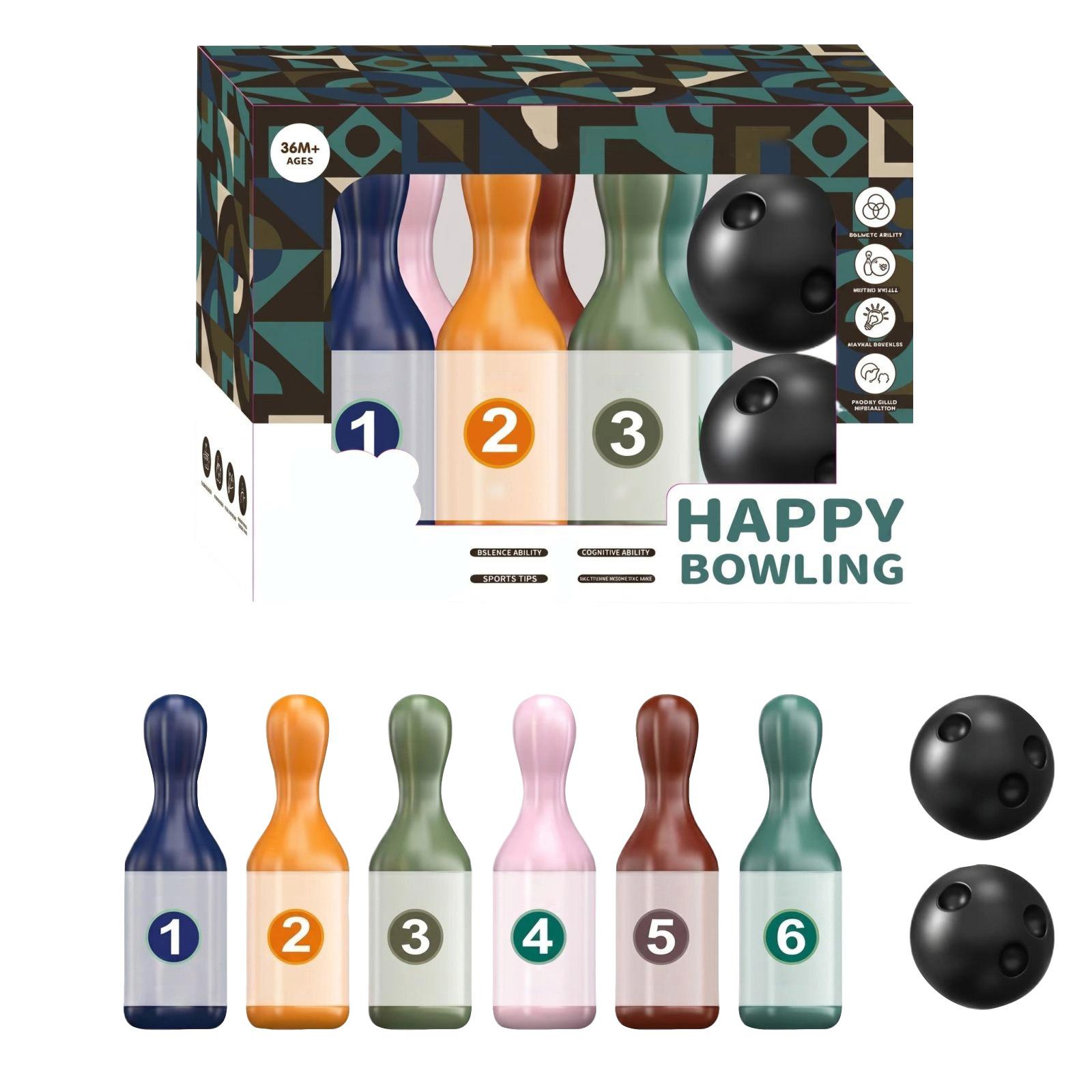 

Children s Bowling Set 6 Plastic Balls And 2 Lightweight Bowling Balls, Suitable As A Gift For Boys And Girls one size белый