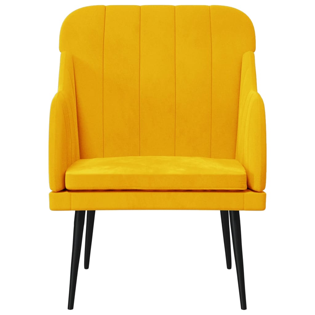 Yellow Armchair 63 x 76 x 80 cm Velvet