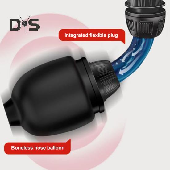 Toilet Plunger Air Pressure Indicator Stainless Steel Drain Clog Remover Tool with 4 Dredge Heads High-Pressure Air Plunger