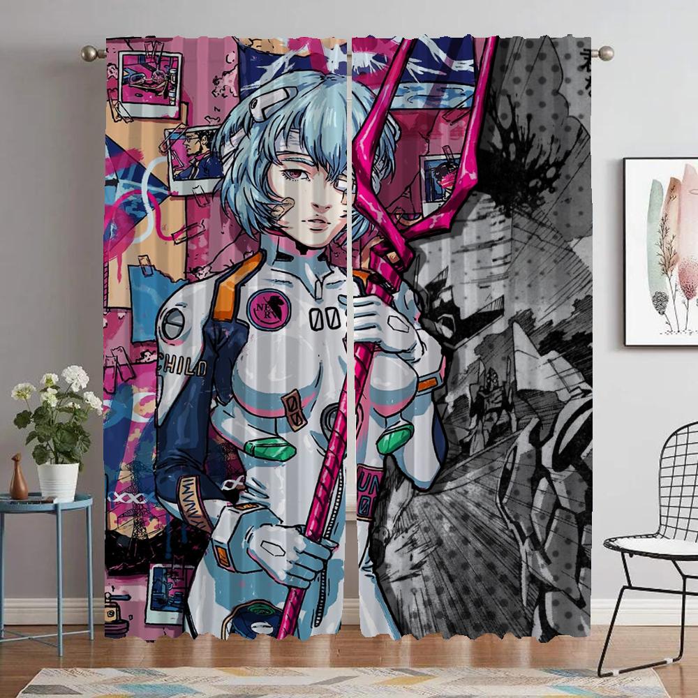 Evangeliones Home Interior Curtains for Camera Halloween Decoration Curtains Child Room Living Room Curtain Tulle for Bedroom