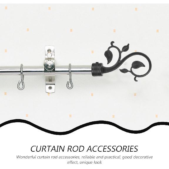 2pcs Black Curtain Rod Ends Decorative Curtain Pole Finials Standard Rods Vintage Boho Style Finials for Living Room Bedroom Home DeCor