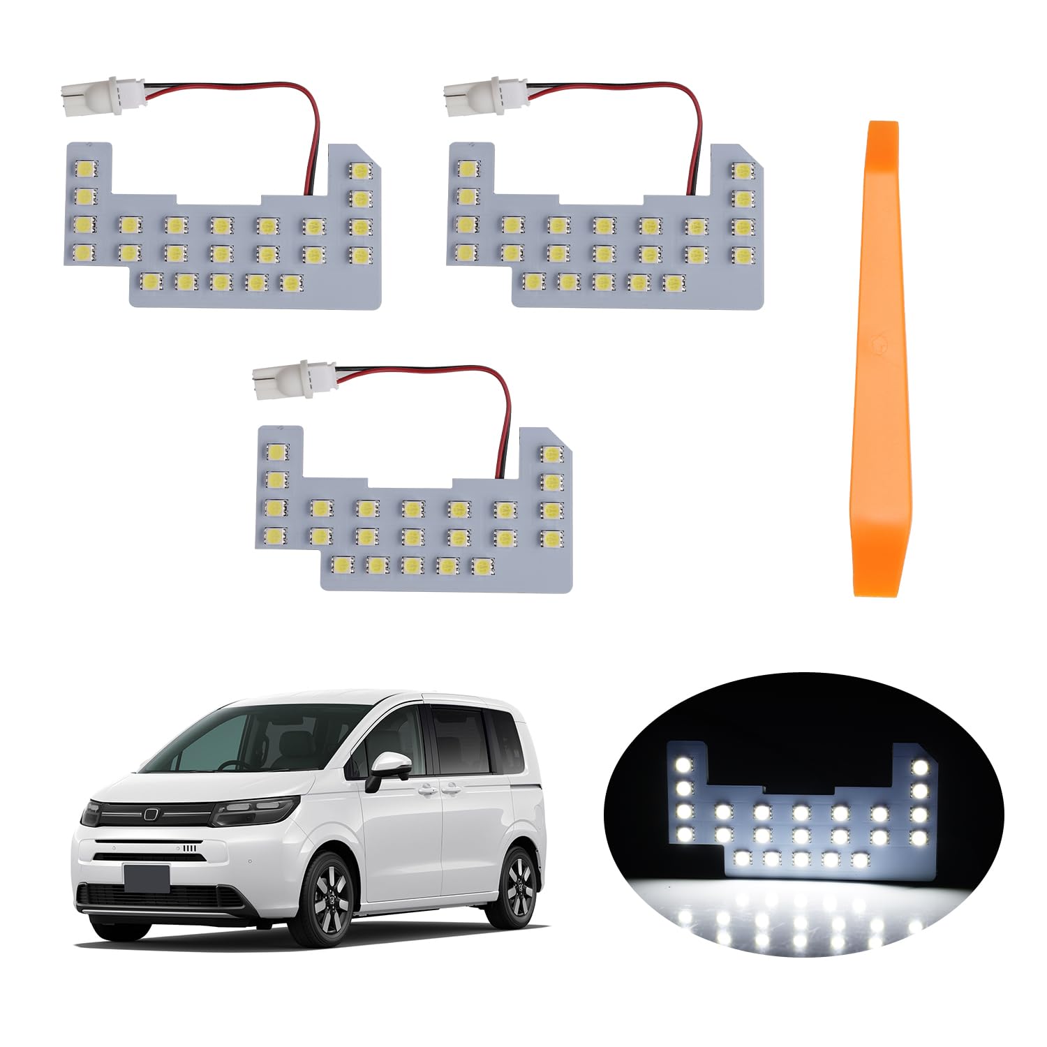 

Honda Freed GT Series LED GT1/2/3/4/5/6/7/8 июнь 2024 г. ~ Цветные светодиодные фонари с задней внутренней отделкой, чистый белый комплект из 3 предметов