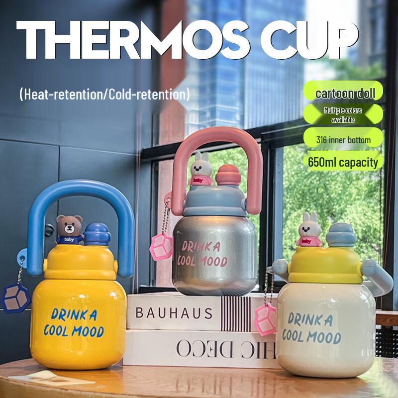 Children s Large Capacity Stainless Steel Dual-Drink Thermos