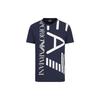 Ss22 Cotton Letter Crew Neck Short Sleeve T-Shirt Men Tops Navy-Blue 3KPT07-PJA2Z-1554