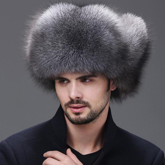 Fox Hair Lei Feng Hat Men's Raccoon Hair Northeast Winter Middle-aged and Elderly Warm Fur Leather Cotton Hat Men's Winter
