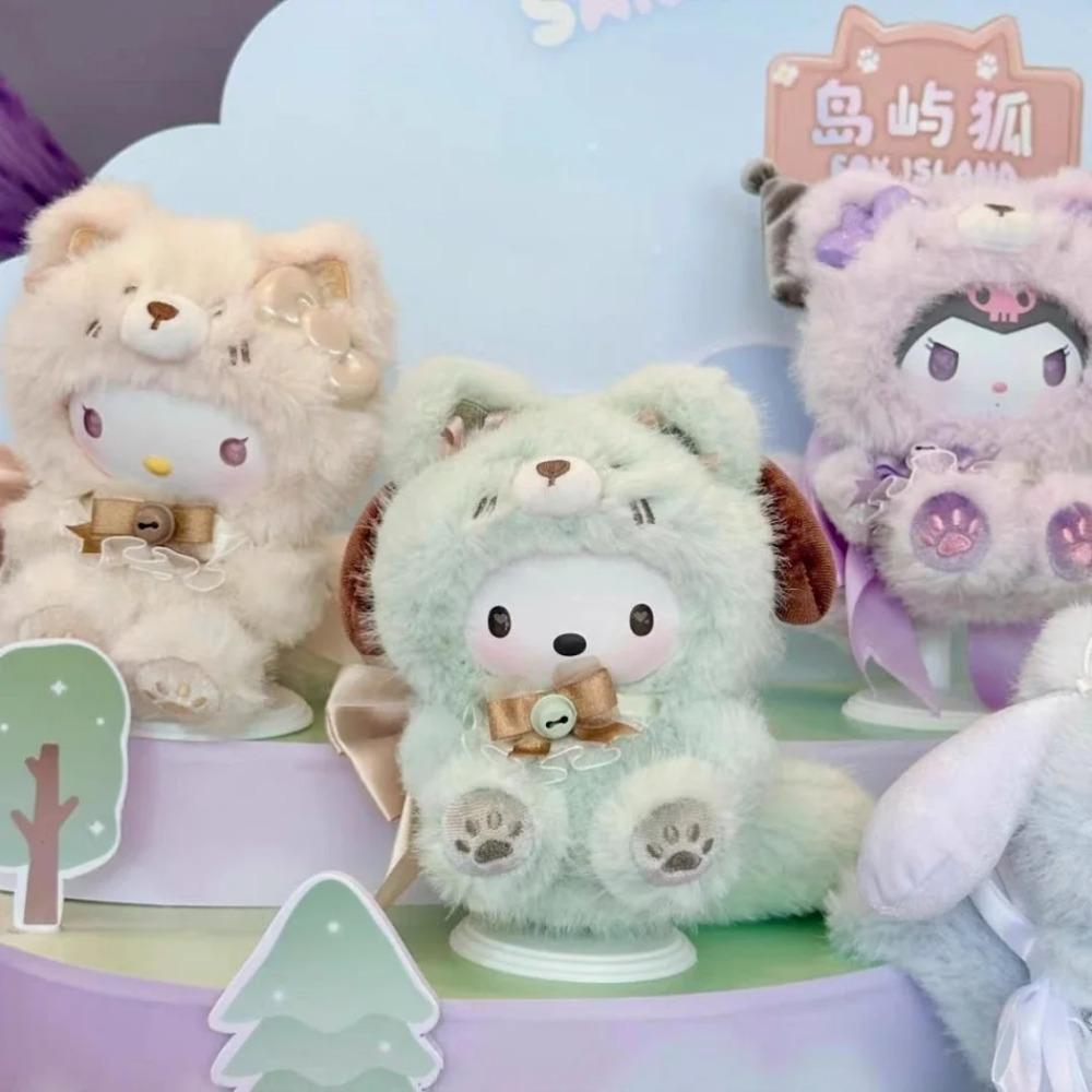 2026 New Kuromi Fox Island Series Vinyl Plush Blind Box Cute Cartoon Hello Kitty Kuromi Pendants Girl Bag Ornament Toy Gifts