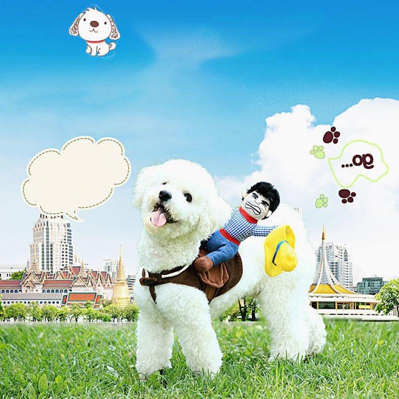 Premium Quality Funny Riding Horse Cowboy Pet Dog Costume For Halloween Parties