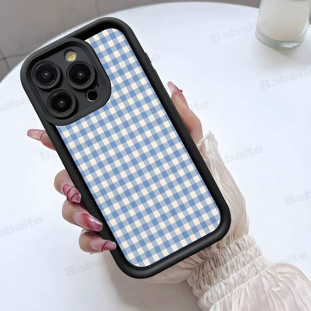 Einfache schicke Gittermuster-Handyhülle für iPhone 17 16 E 15 14 13 12 11 Pro Max Plus Rückseite