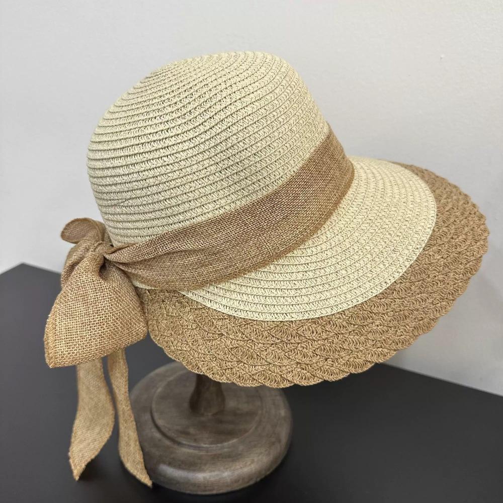 Foldable Straw Weaving Beach Hat Hollow Out Bucket Hat Big Brimmed Woven Cap  Travel