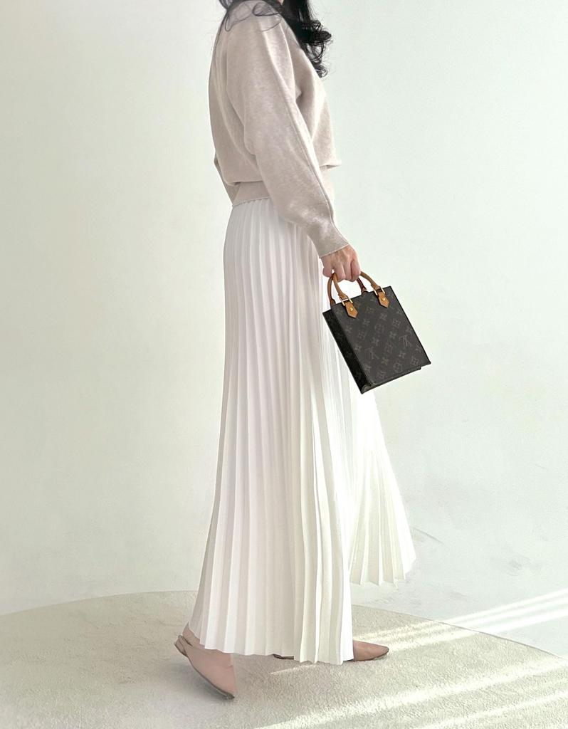 Indicoco Long Pleated Beautiful Elastic Flared Slimming Effect Women's Skirt, Flattering, Silhouette, Waist, Skirt, Spring, Summer, Fall, Lightweight,