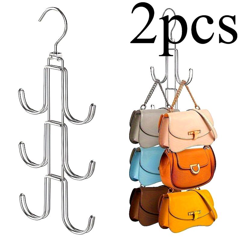 

1 шт. Металлический держатель для сумки для организации шкафа - Полированная отделка Органайзер для сумки с поворотным крючком на 360 градусов - Прочное компактное решение для хранения сумок 2pcs
