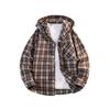 Men's And Women's Loose, Casual And Trendy Printed Checkered Hooded Shirt Men's Long-sleeved Button-down Shirt Jacket