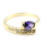 Gold Plated Ring 'Celestina' Golden Purple - 7 Mm