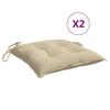 VidaXL Set of 2 Pallet Cushions, Waterproof Seat Pad, Garden Cushion, Outdoor Decoration Terrace, Beige 361516