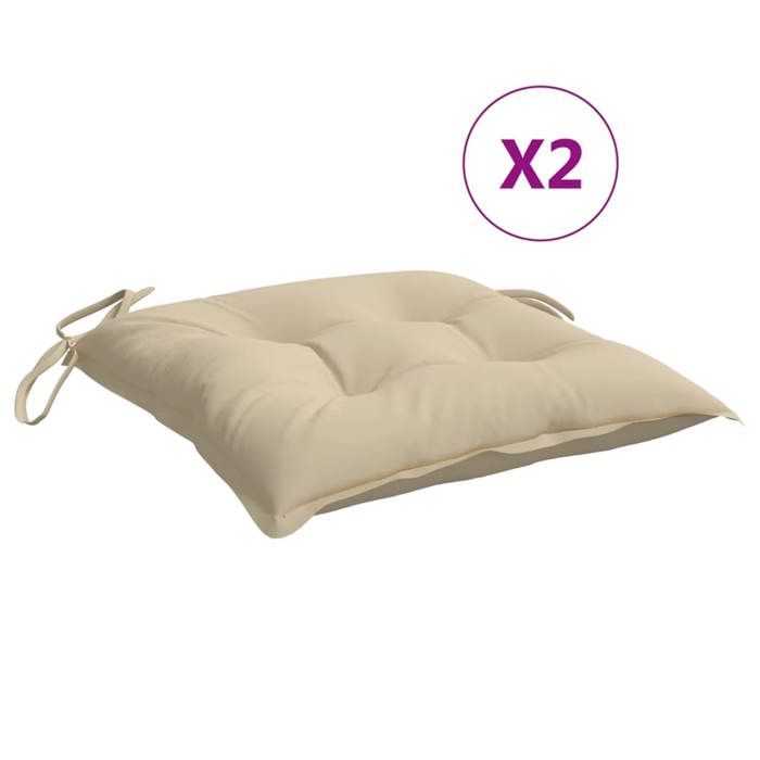 VidaXL Lot de 2 Coussins de Palette, Galette de Siège Imperméable, Coussin de Jardin, Décoration d'Extérieur Terrasse, Beige 361516