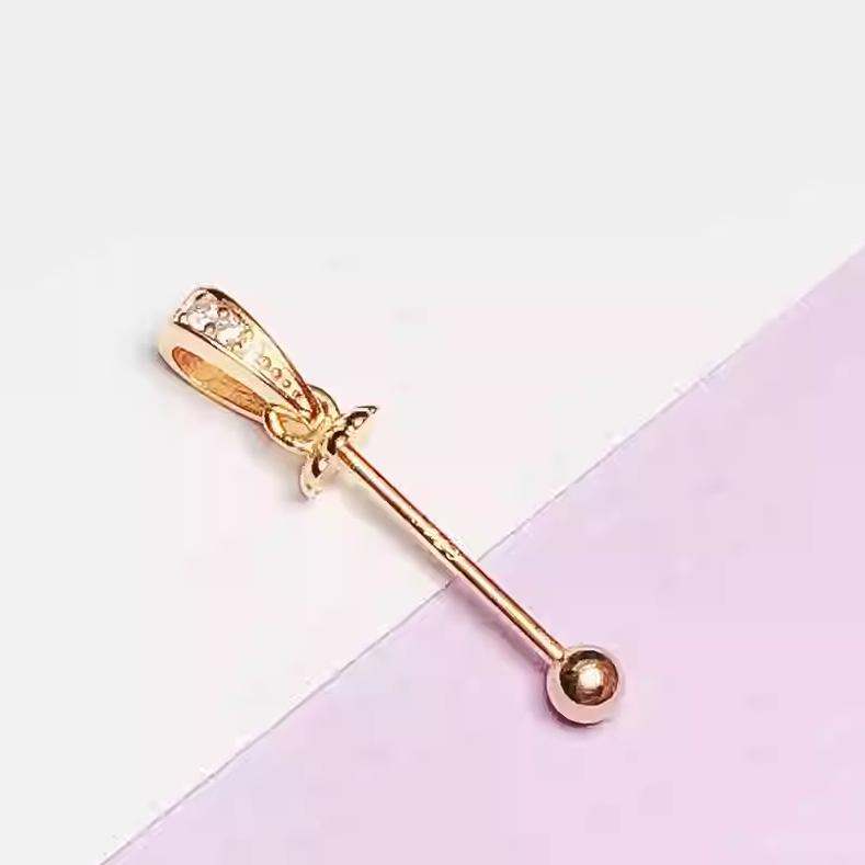 Sterling Silver Pearl & Amber Beads Holder with Free Shipping