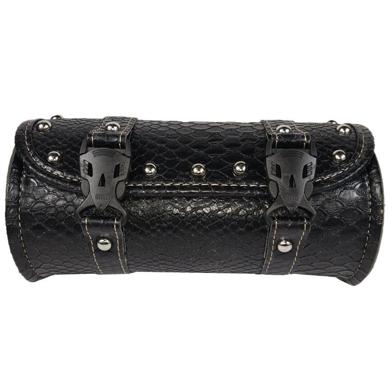 Motocyklová vidlice Tail Bag Taška na řídítka PU kůže, zesílené popruhy Voděodolné univerzální