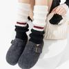 New Vintage Thickened Warm Leg Warmers Y2k Women Color Block Wool Knitted Long Socks Stacking Boot Cuffs New Design 2026