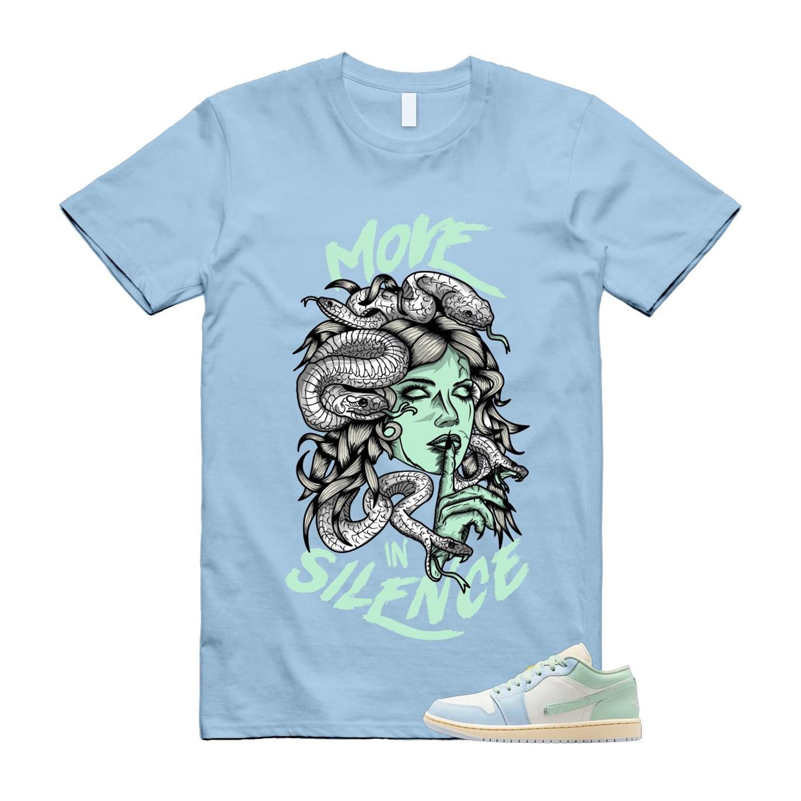 1 Sail Jade Aura Muslin White Ice Blue Mint T Shirt Match MIS S