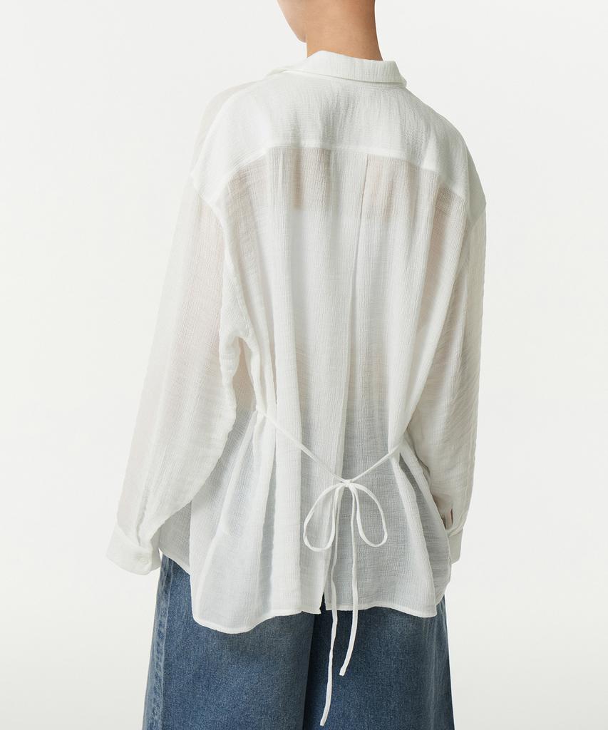 MUSINSA STANDARD WOMAN Women'S Oversized Sheer Crinkle Shirt [Ivory]