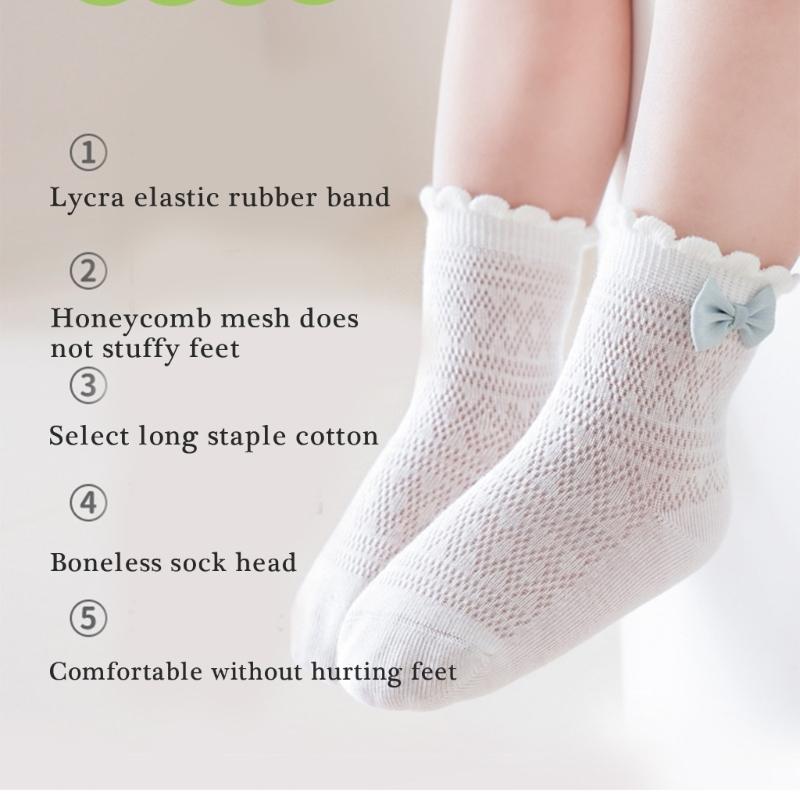 Set of 3 Pair Girls Cotton Ankle Socks Baby Hosiery with Nonslip Elastic Cuffs Design for Toddler Daily Comfort Wear