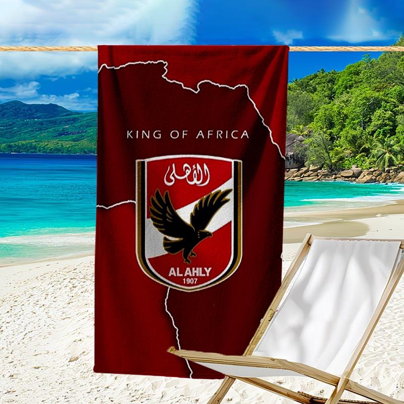 Ahly Football Club Printed Beach Towel, Super Soft Microfiber, Perfect Gift Birthday, for Pool, Beach, Travel, for Family and Friends