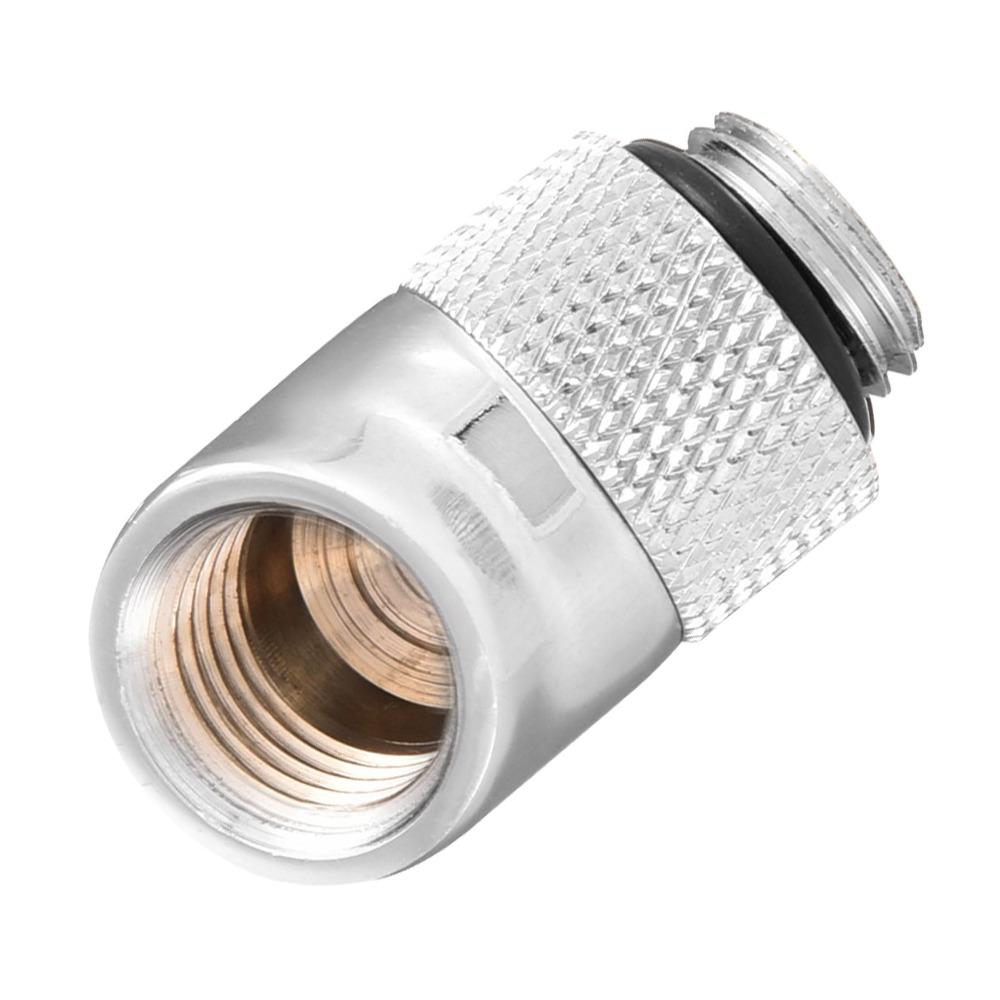 2PCS G1/4 Water Cooling Connector Silver Adapter Connector Fitting Adapter Water Cooling System