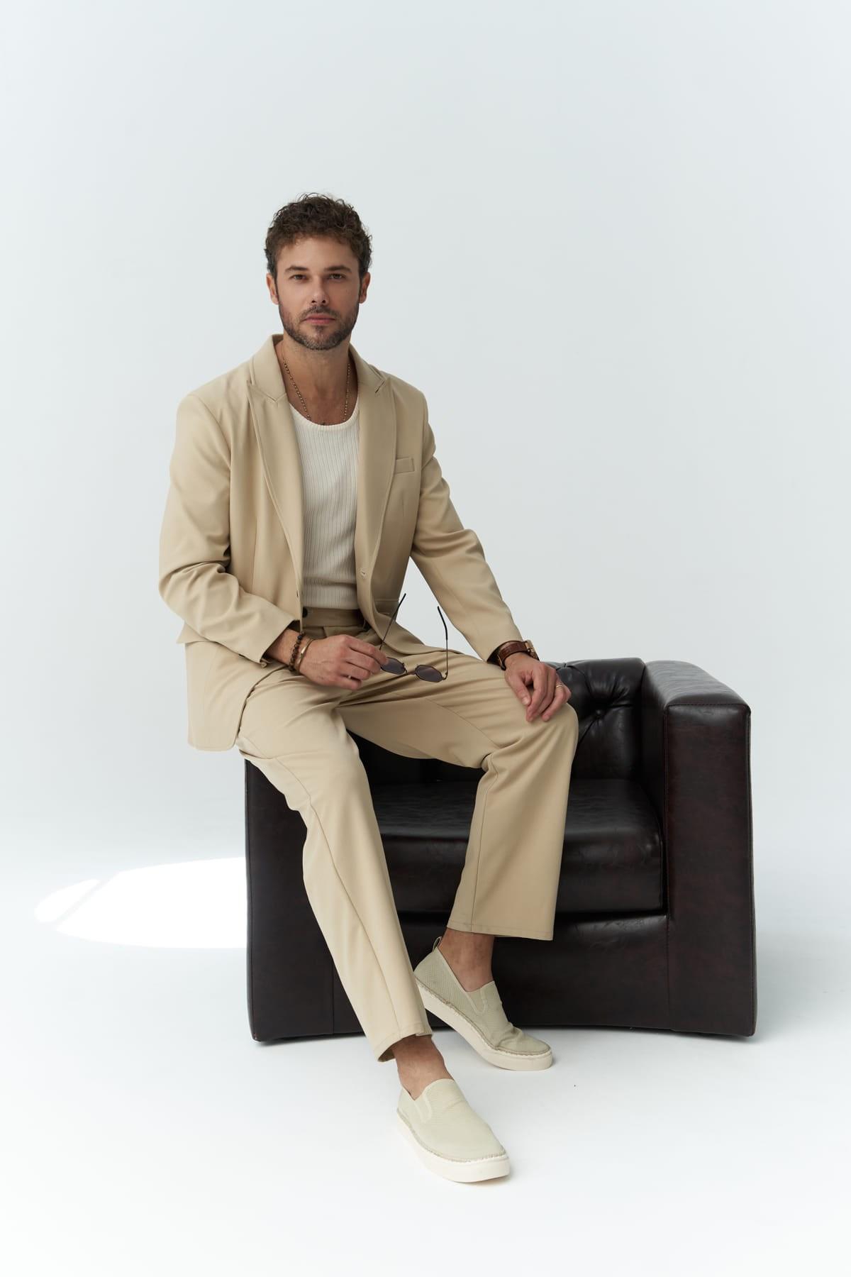 

Чоловічий штанний піджак Orlando Beige L бежевий