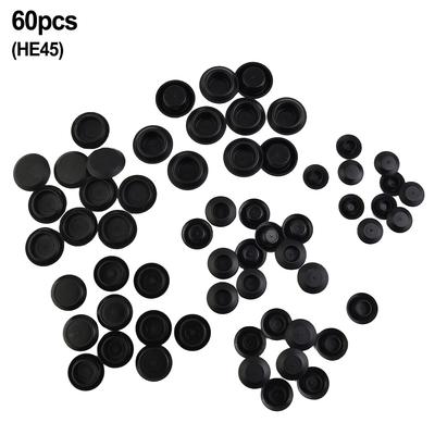 60x Car Flush Mount Plastic Hole Plug Assortment Auto Body Sheet Metal Pipe Hole Plug Covers Screw Cap Blanking End Covers