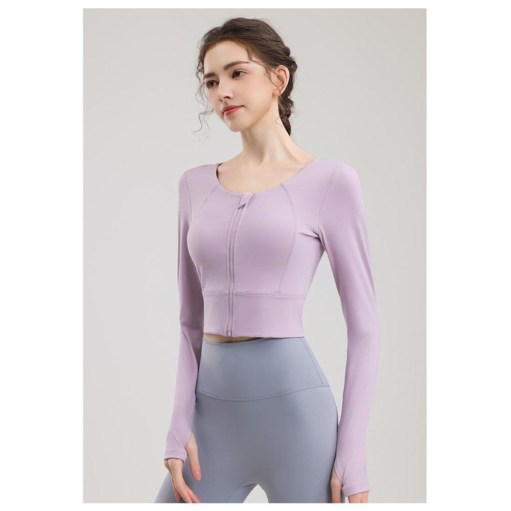 Yoga Clothes With Chest Pads, Tops, Women's High-end Fitness Clothes, Sports Cycling, Pilates Training, Beautiful Back, Long Sleeves