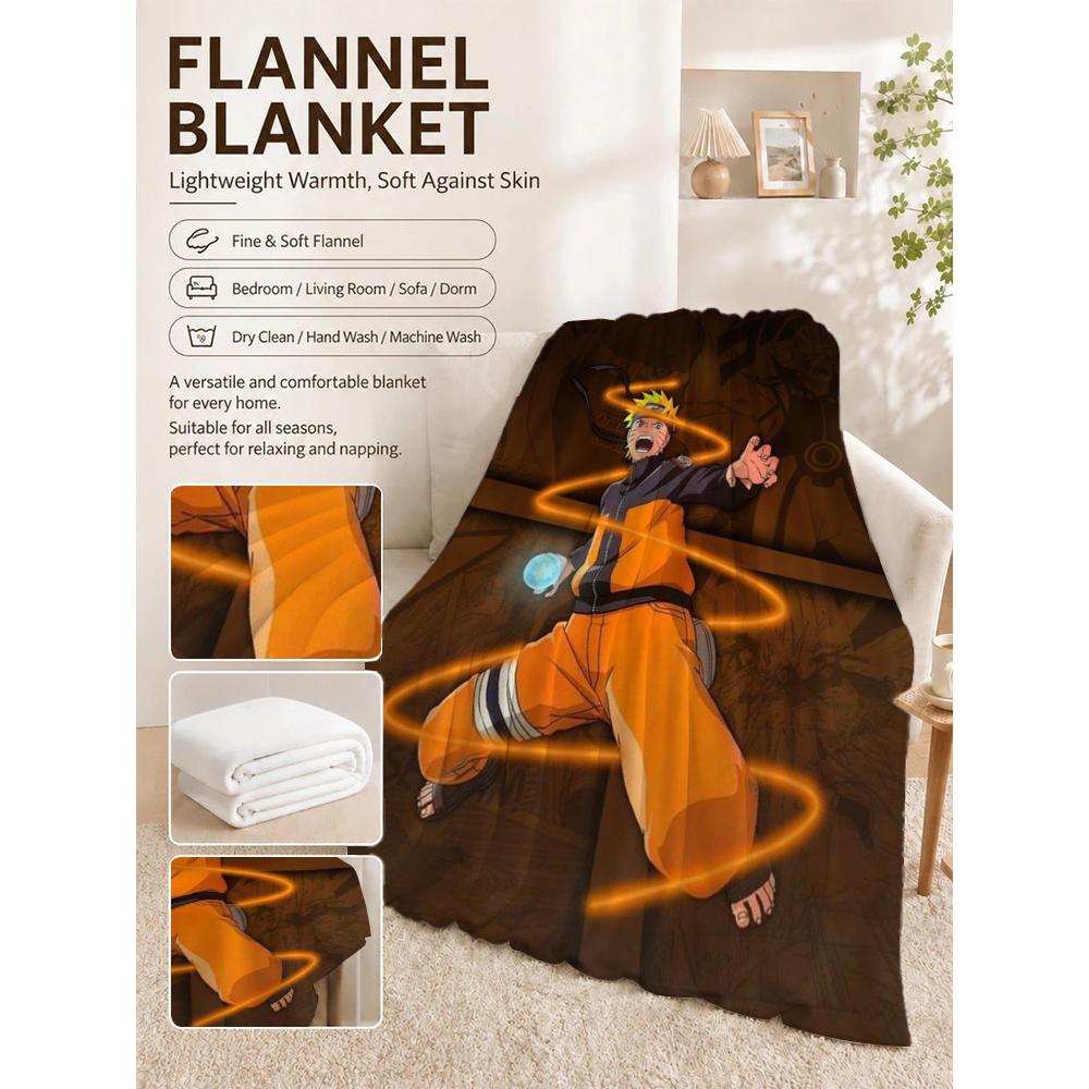 Naruto Unleashes Rasengan Theme Cute Flannel Blanket Skinfriendly Warm Fleece Blanket For Living Room Sofa Nap Home Decor Gift For Friends
