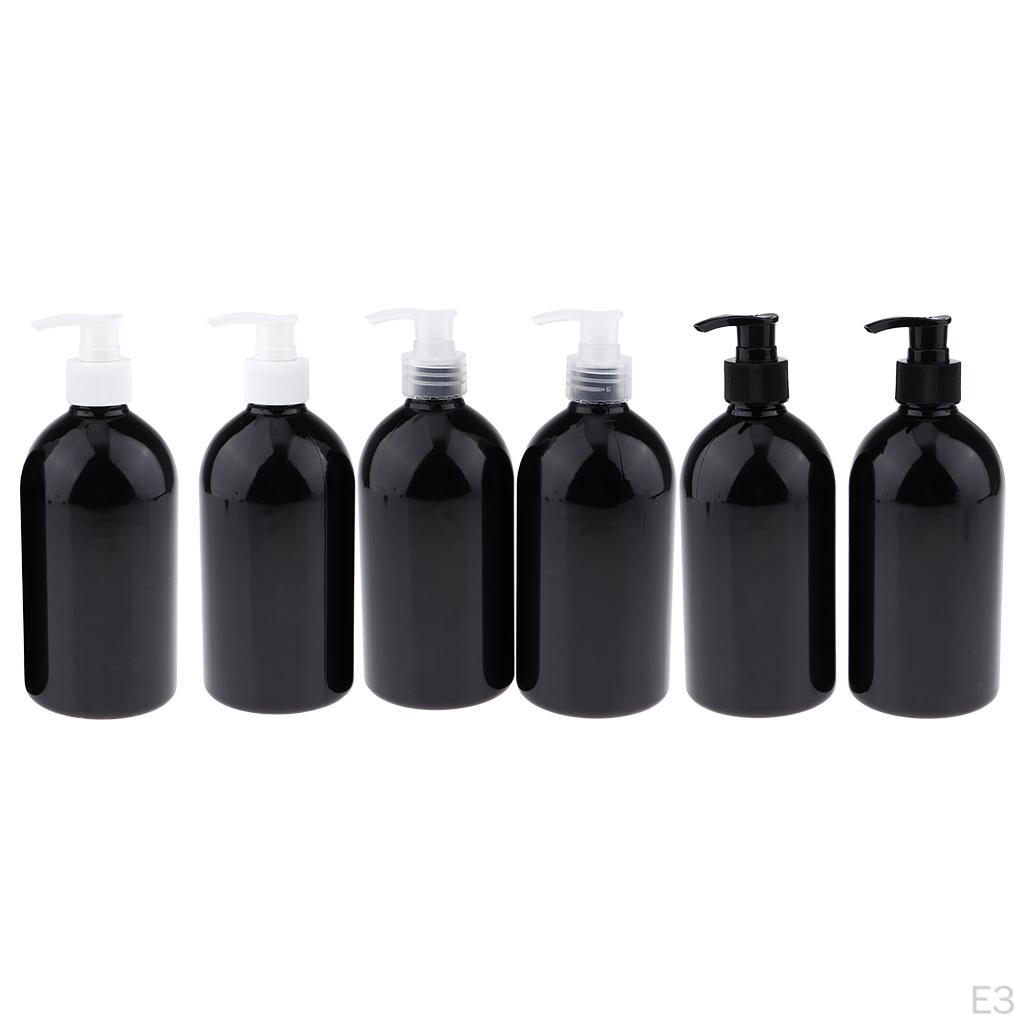 16oz Empty Pump Bottles (2 Pack), Plastic Nozzles Included; Great for Shampoo, Lotions, Liquid