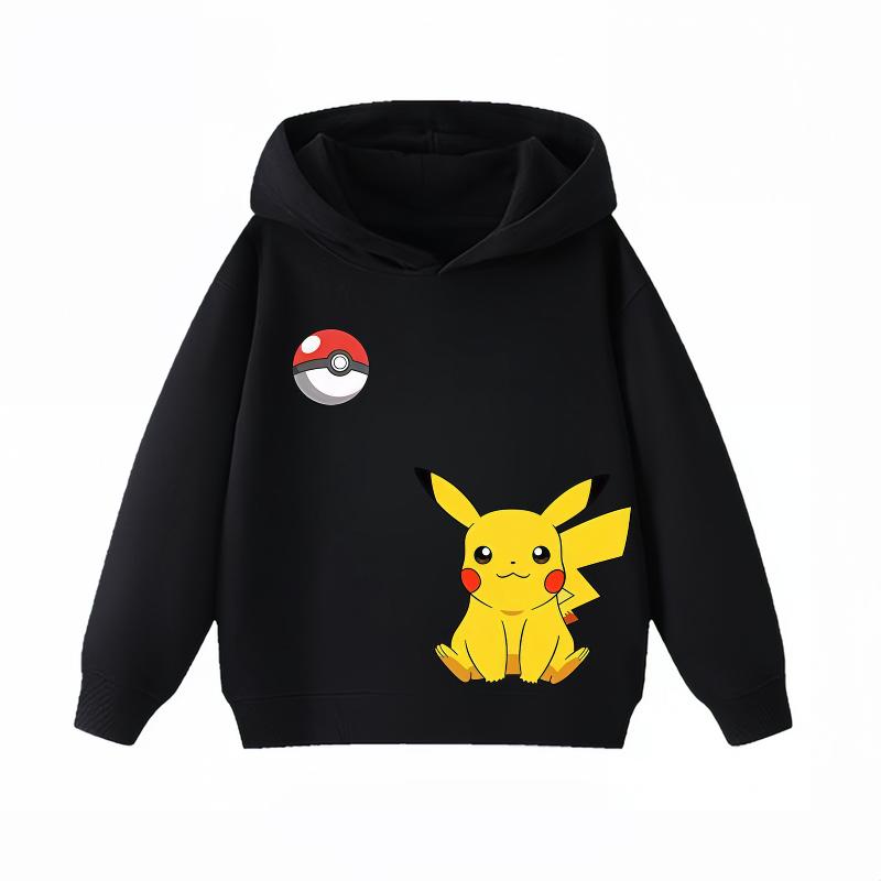 Felpa con Cappuccio Potdemiel Pikachu per Bambini Morbida e Comoda Adatta a Ragazzi e Ragazze Calda in Autunno e Inverno Felpa con Cappuccio per Bambini