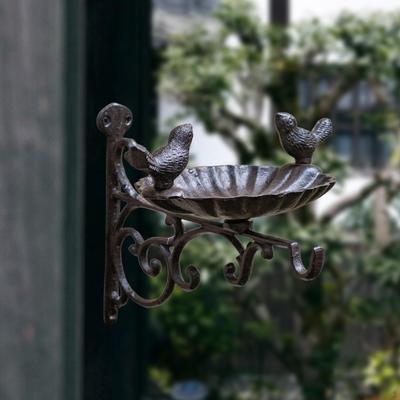 Băiță hranitoare pentru păsări Stație de hrănire ușor de instalat cu suport de agățare Metal pentru garduri din lemn