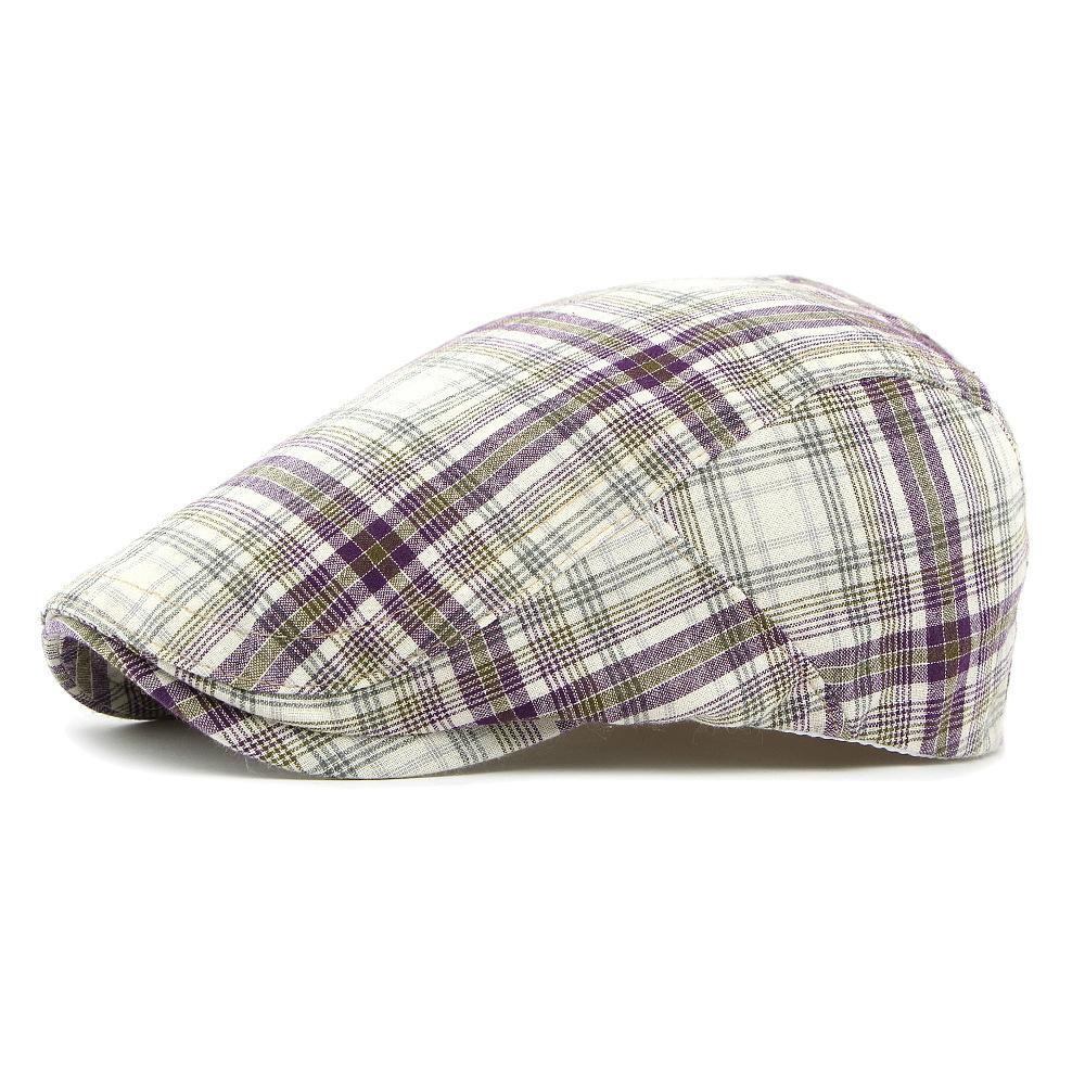 Frühling Sommer Karomütze Damen Britische Schirmmütze Retro Progressive Kappe Herren Malermütze