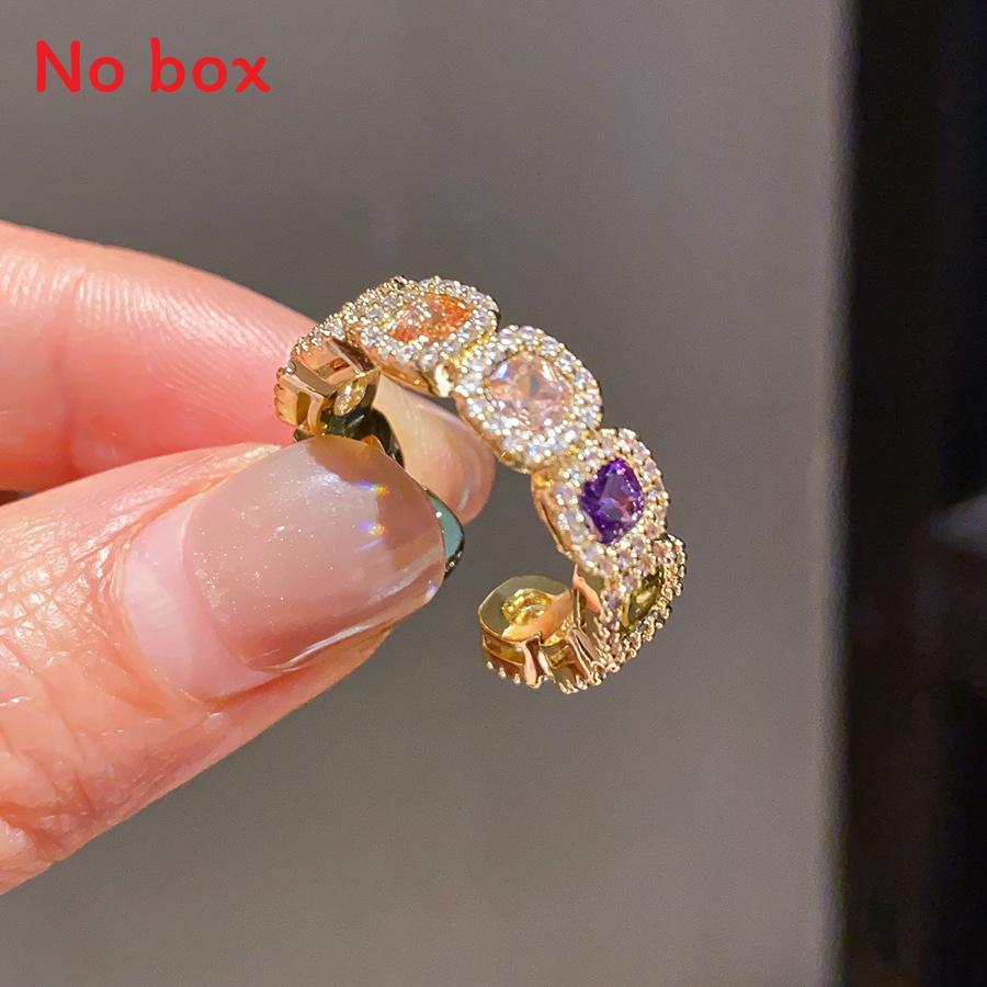 Geometric Gold Plated Zirconia Ring For Women Stylish Minimalist Fashion Jewelry