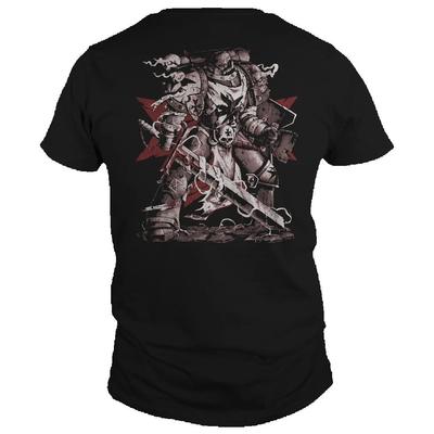 Schwarzes Templer T-Shirt. Kurzarm 100% Baumwolle Freizeit T-Shirts Lockeres Oberteil Größe S-3XL