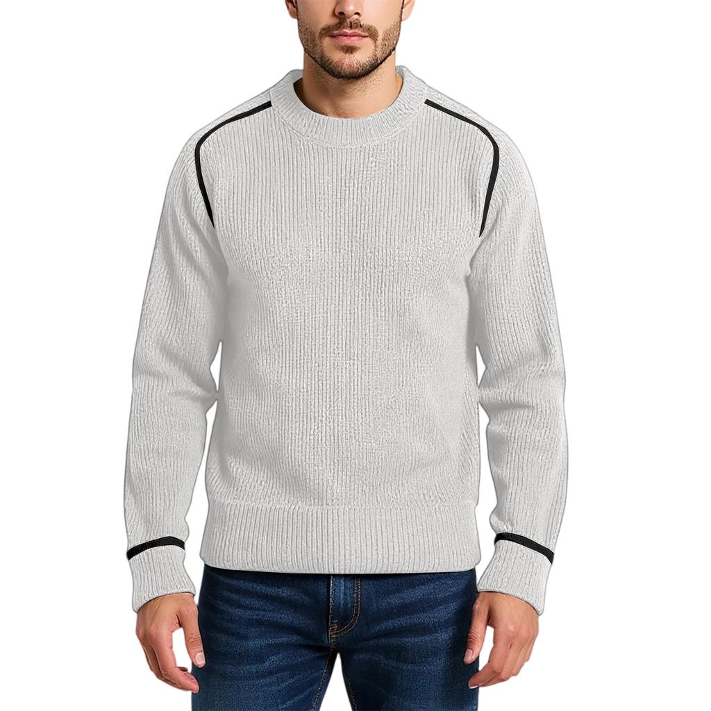 Men's  Fashion  Knitting  Pullover  Long Sleeves  Loose  Flip Collar  Sweater