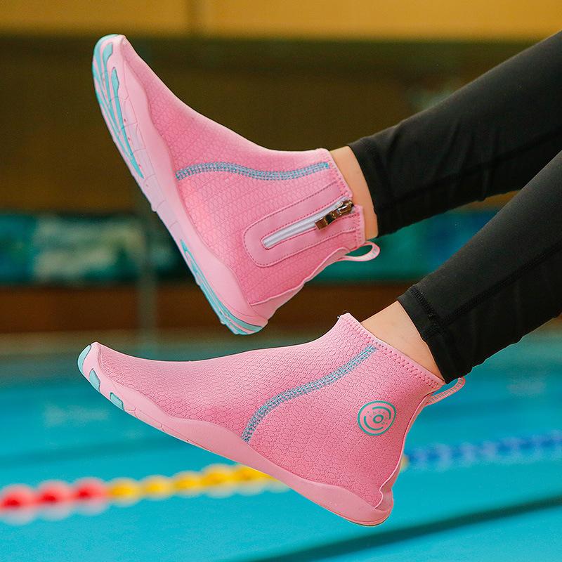 Creek Shoes High-Top Wading Thin-Soled Swimming Shoes Seaside Beach Water Sports Shoes Stickers Barefoot Skin Snorkeling Shoes