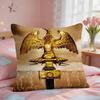 Gold Imperial Eagle Rome SPQR Cushion Cover Square Short Plush Pillow Case Living Room Sofa Home Decor Funda X