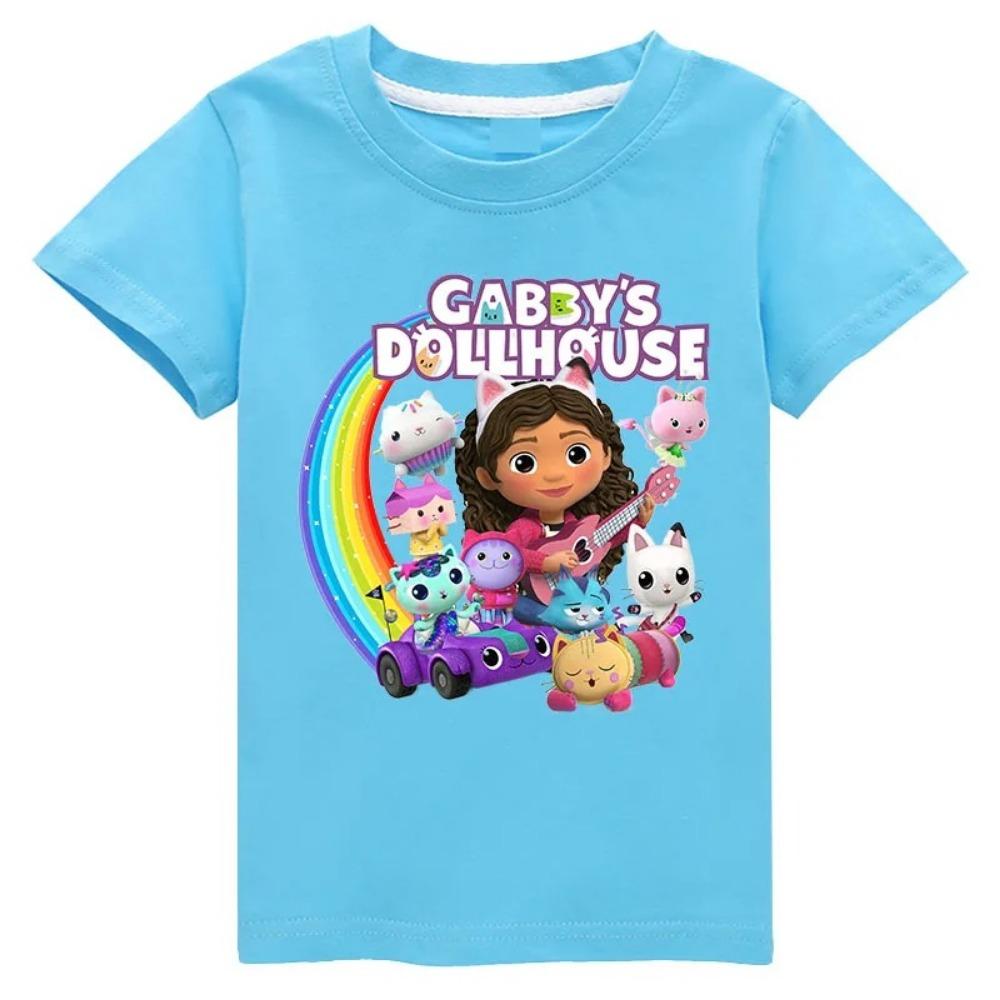 2026 T-shirt da Ragazza La Casa delle Bambole Divertente Tema Anime Estiva per Ragazzi Cotone Moda Cartone Animato Casual T-shirt Girocollo Manica Corta