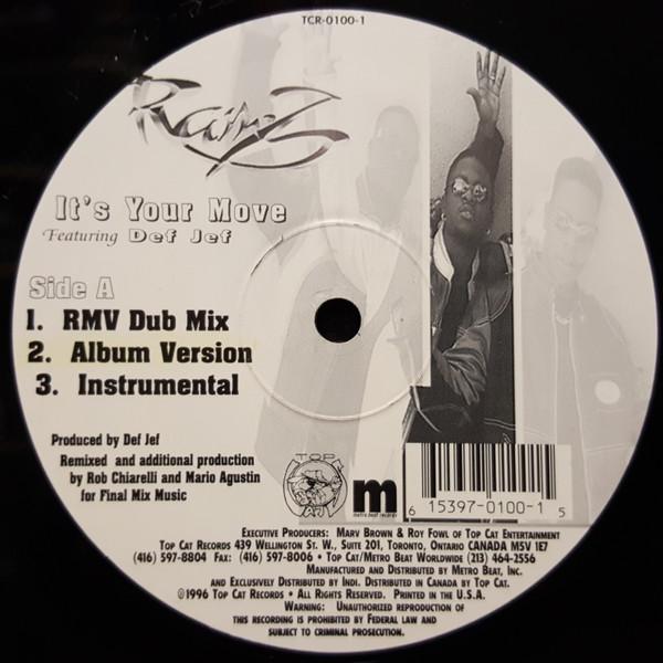 

12inch Record RAMZ DEF JEF Its Your Move TCR01001 Top Cat Records 1996 USA Cana SoulFunk Used