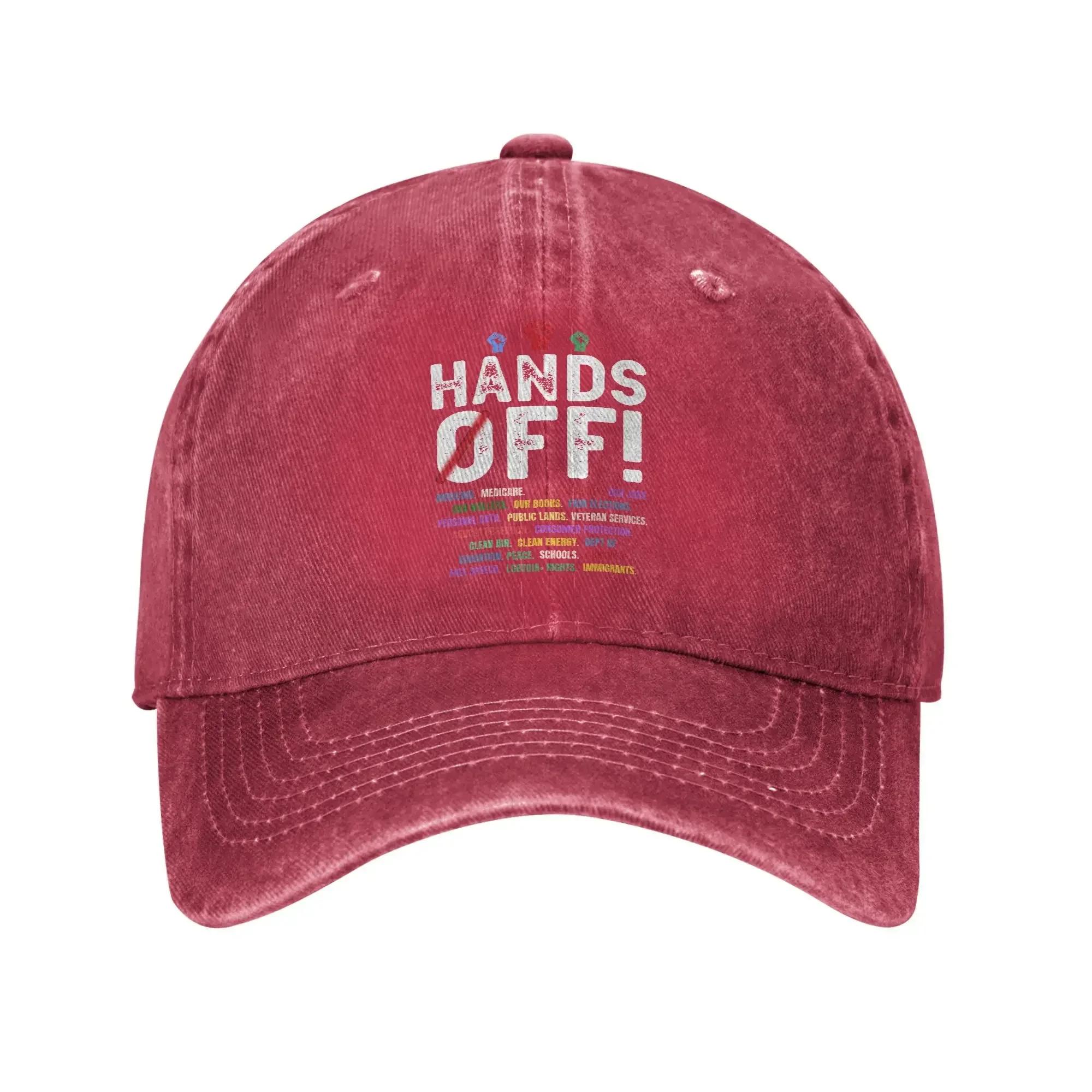 Baseball Cap Hands Off Summer Fitted Retro Hip Hop Hats  Couple Women Print Hiking Fishing Sunscreen Snapback Cap One Size