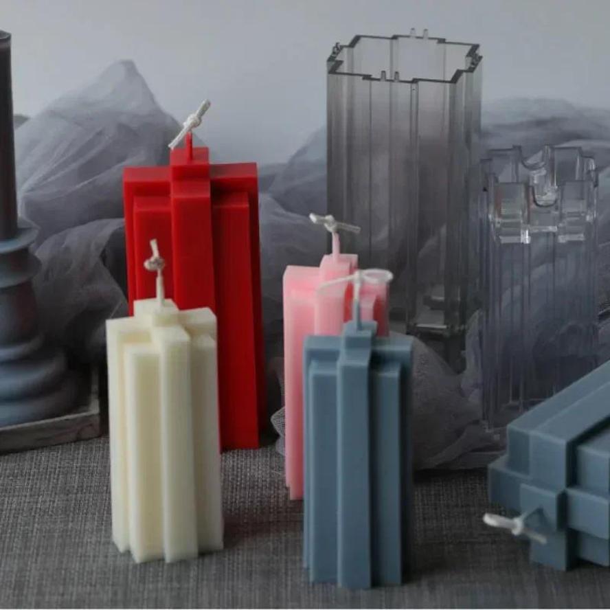 Creative Restaurant Household Decoration Candle Mold Gypsum Ornaments Molds Handmade DIY Building Block Strips Acrylic Mould