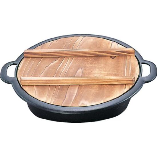 Iwachu Sukiyaki and Dumpling Pot, Black Baked Finish, Inner Dimensions 24 x 24 cm, IH Compatible, Nambu Ironware, 20044 Black