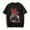 Vintage Cafe Racer Biker Girl Print Casual Riding Culture T-Shirt Pure Cotton T-shirt